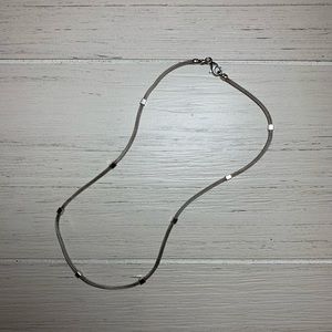 925 Sterling Silver Square Accent Necklace